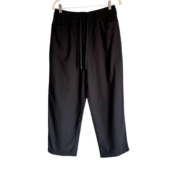 Athleta Farallon Pant Black Straight leg Crop Ankle #533741 Pull On Lounge Sz MP - Picture 3 of 12